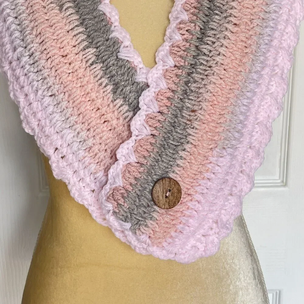 Crochet Cable Knit Scarf Shawl Neck Multicolor Warmer Scarf